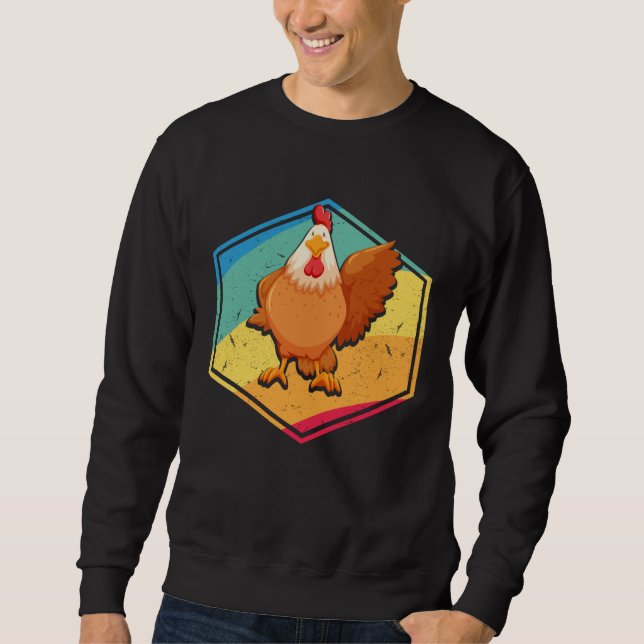 Sweatshirt Chicken  Retro Style (Devant)