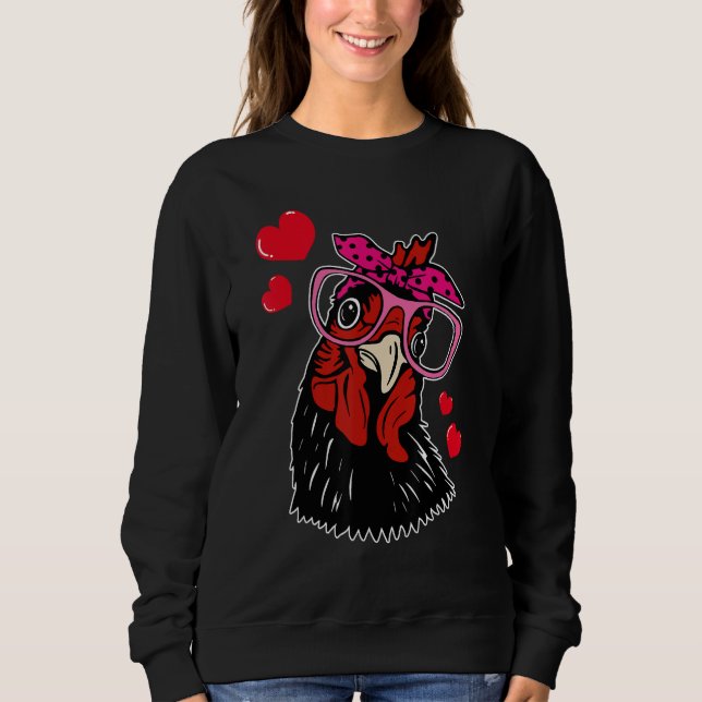 Sweatshirt Chicken  Valentines Day Farm Animal (Devant)
