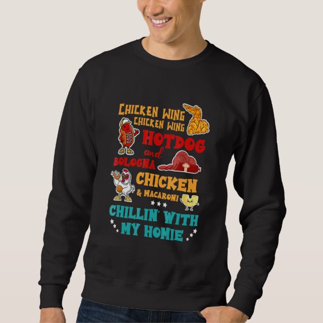 Sweatshirt Chicken Wing Hot Dog Et Bologne Chicken & Macaron (Devant)