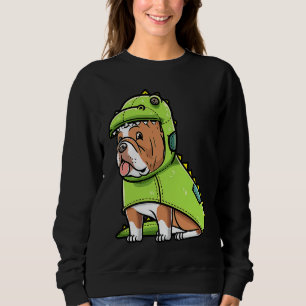 Sweatshirt Chien À Chien À Balle Anglais En Costume Dinosaure