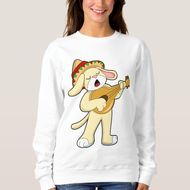 Sweatshirt Chien à la musique avec guitare (Devant)