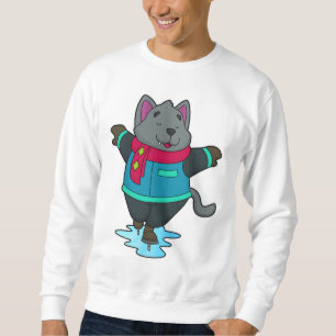 Sweatshirt Chien à Patinage sur glace avec patins sur glace e