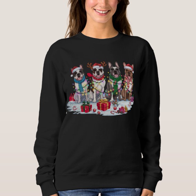 Sweatshirt Chien à rames de Noël (Devant)