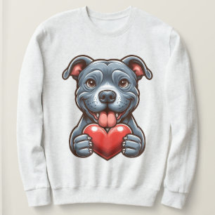 Sweatshirt Chien adorable embrassant un cœur avec une express