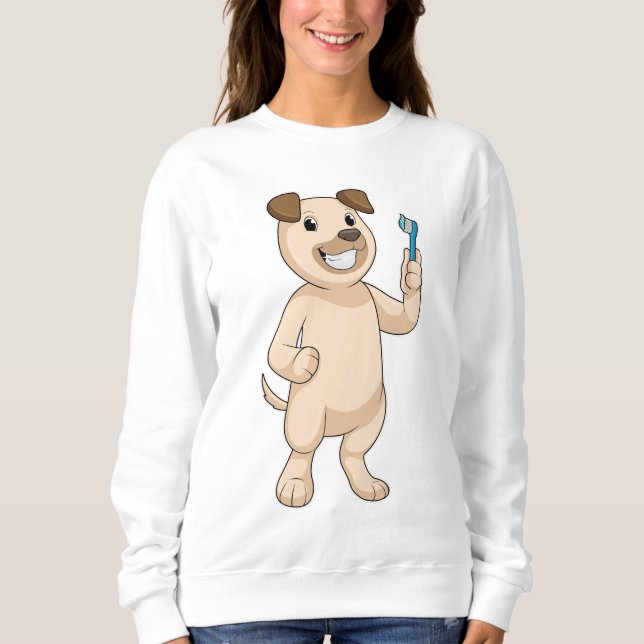 Sweatshirt Chien avec brosse à dents (Devant)