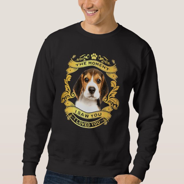 Sweatshirt Chien beagle À L'Heure Où Je T'Ai Vu (Devant)