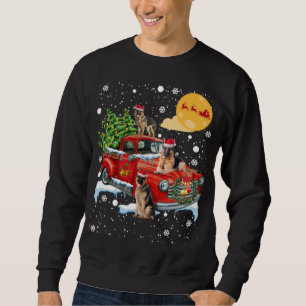 Sweatshirt Chien berger allemand de Noël avec Tru rouge Vinta