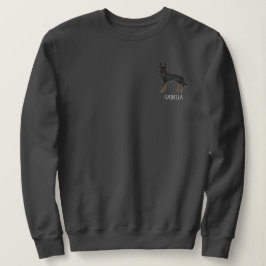 Sweatshirt Chien berger allemand noir avec texte personnalisé