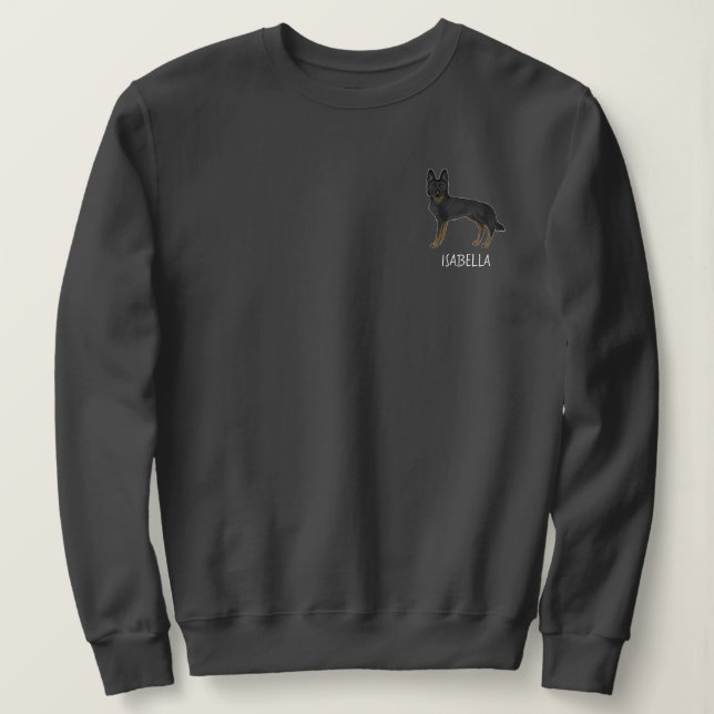 Sweatshirt Chien berger allemand noir avec texte personnalisé (Design devant)