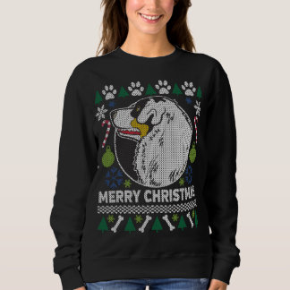Sweatshirt Chien berger australien laide pull de Noël