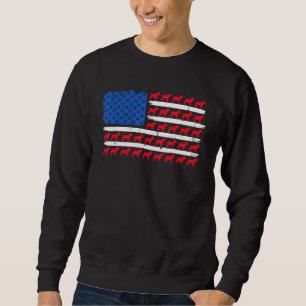 Sweatshirt Chien Bouledogue Français avec Drapeau Américain P