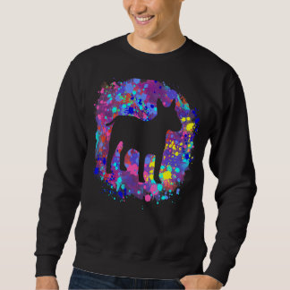 Sweatshirt Chien Bull Terrier Rose éclaboussure d'aquarelle A