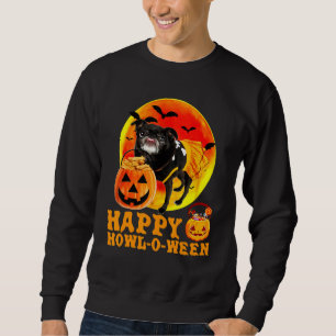 Sweatshirt Chien Carlin Noir Sticking Sortie Tongue Avec Un J