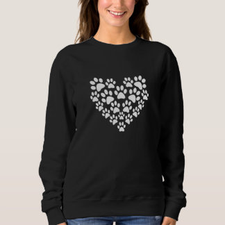 Sweatshirt Chien Chat Chien Patte Cœur Graphique Maman Chien