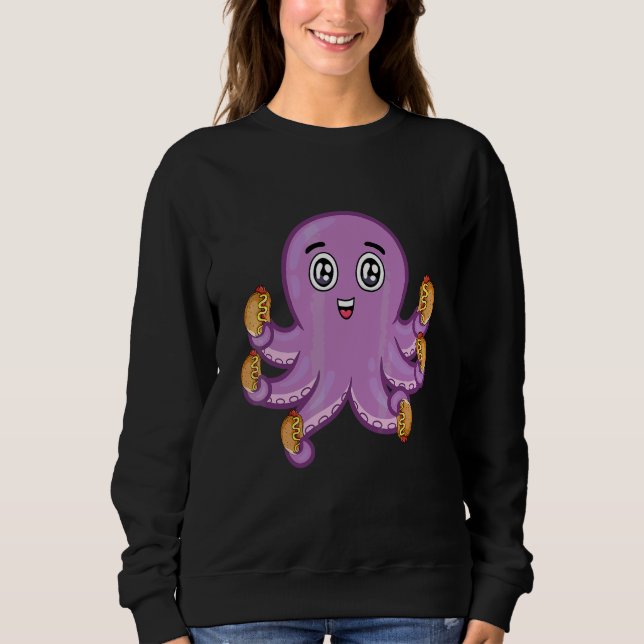 Sweatshirt Chien Chaud Petit Poulpe Mignon (Devant)