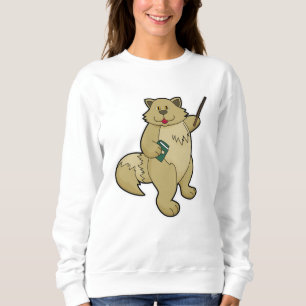 Sweatshirt Chien comme enseignant avec livre et pointeur