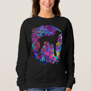 Sweatshirt Chien Dalmatien Amour d'art en éclaboussure d'aqua
