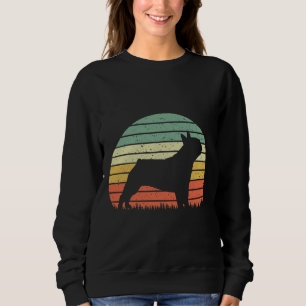 Sweatshirt Chien de Boston Terrier race Vintage Retro Sunset 