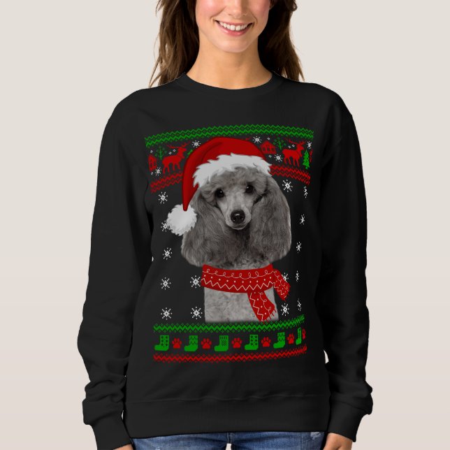Sweatshirt Chien de caniche laide Sweater Noël Amoureux des c (Devant)