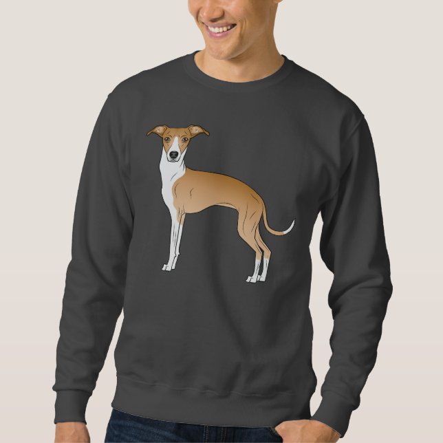 Sweatshirt Chien De Cartographie Italien Grison Fawn Et Blanc (Devant)