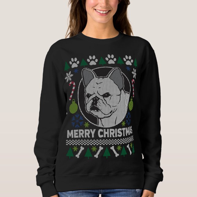 Sweatshirt Chien de Chien à Chien de race française laide pul (Devant)