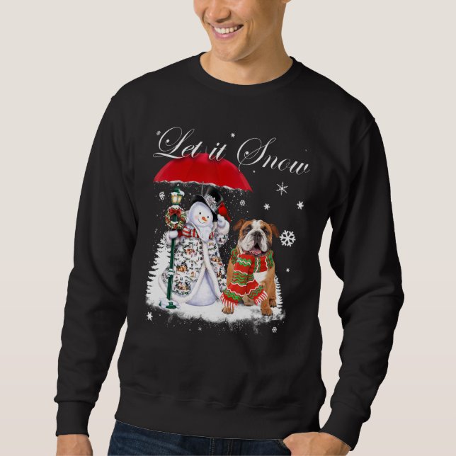 Sweatshirt Chien de Chien de Père Noël Noël Snowman Xmas P (Devant)