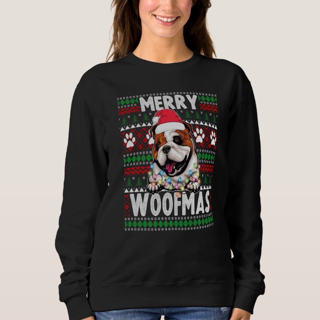 Sweatshirt Chien de Noël anglais Chien de Noël Jeu de Noël (Devant)