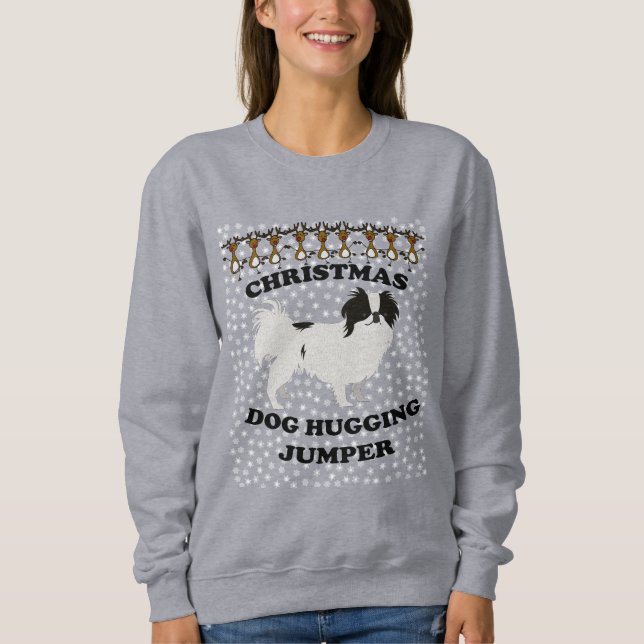 Sweatshirt Chien de Noël du chien japonais de Noël (Devant)