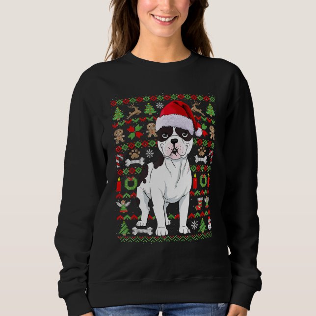Sweatshirt Chien de Noël Français Chien de Chien de Chien de  (Devant)