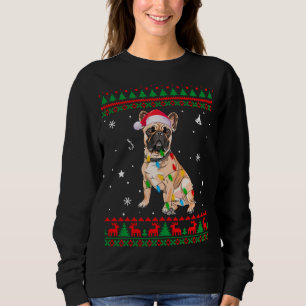 Sweatshirt Chien de Noël français, lustre moche de Noël