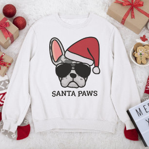 Sweatshirt Chien de taule français de Noël bleu merle