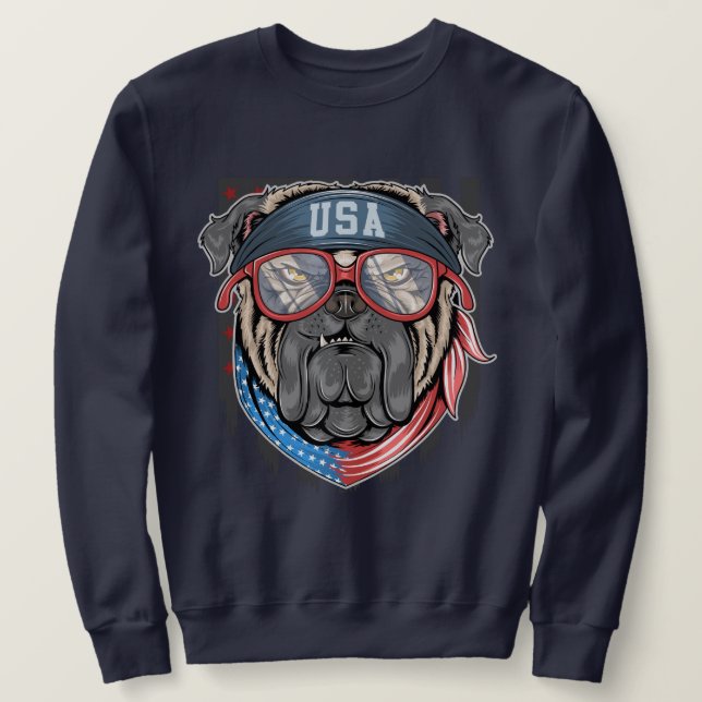 Sweatshirt Chien de taule patriotique (Design devant)