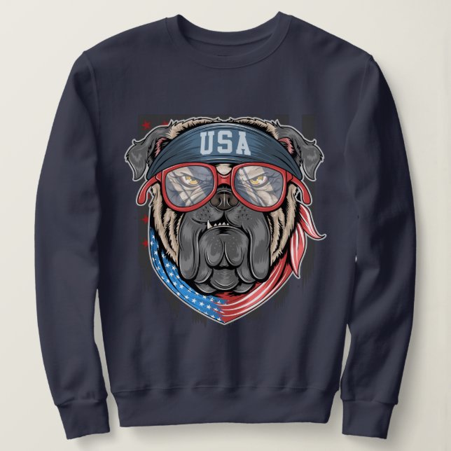 Sweatshirt Chien de taule patriotique (Design devant)