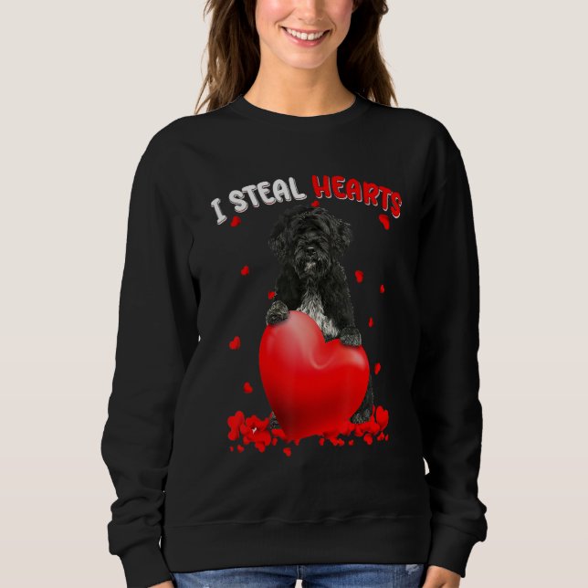Sweatshirt Chien d'eau portugais Chien Je vole des cœurs Mign (Devant)