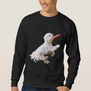 Sweatshirt Chien d'imprimerie Maltais Frisbee Graphic Spitz