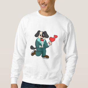 Sweatshirt Chien en marié avec costume et cravate