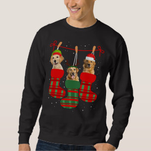 Sweatshirt Chien Golden Retriever Chaussettes de Noël