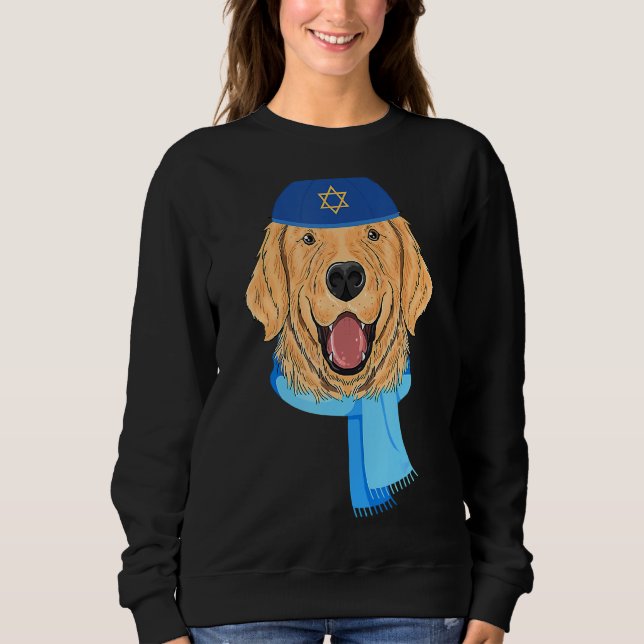 Sweatshirt Chien Hanoukka Chien Retriever Noël juif (Devant)
