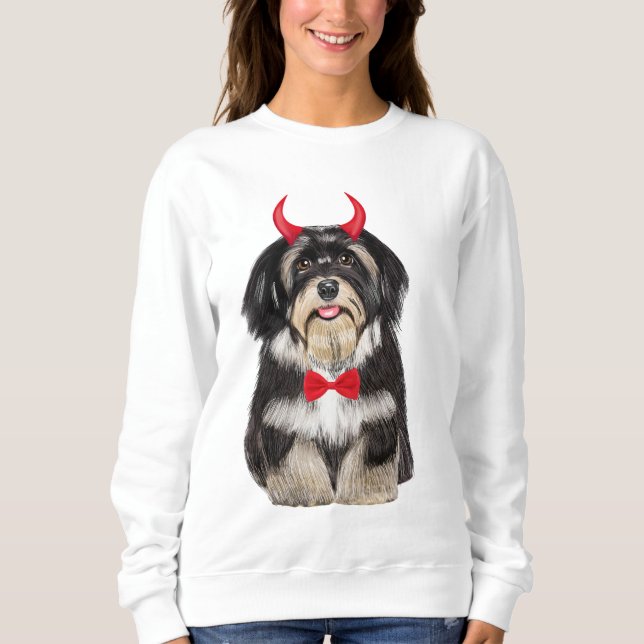 Sweatshirt Chien Havanais à Halloween (Devant)