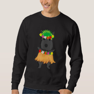 Sweatshirt Chien Luau Party Aloha Hawaii Hula Scottish Terrie