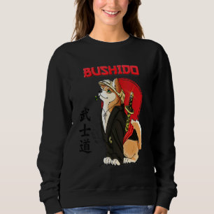 Sweatshirt Chien Mignon Shiba Inu Samuray Bushido Voie Lumièr
