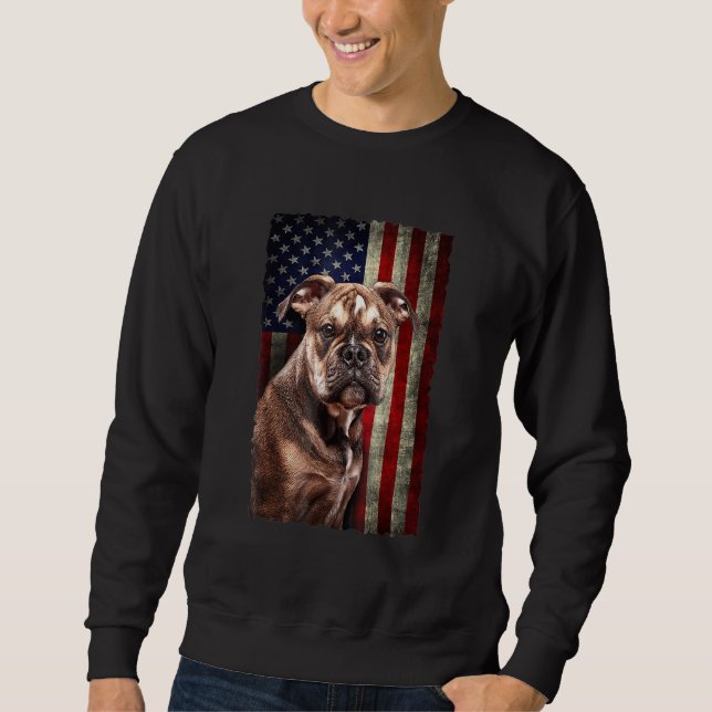 Sweatshirt Chien patriotique américain Bulldog (Devant)