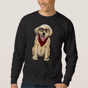 Sweatshirt Chien Portant Des Lunettes Et Rouge Écharpe Mignon