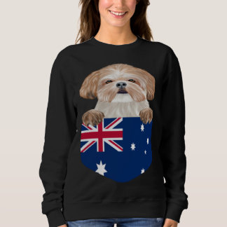 Sweatshirt Chien Shih Tzu au drapeau australien dans la poche