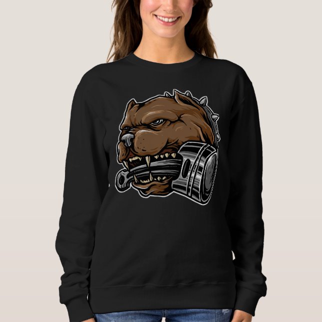 Sweatshirt Chien Taureau Avec Poiston (Devant)