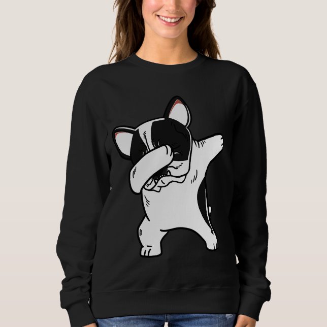 Sweatshirt Chien-taureau français à anneaux (Devant)