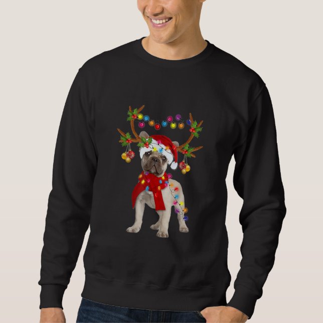 Sweatshirt Chien-taureau français Magnifique renne Arbre de N (Devant)