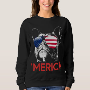 Sweatshirt Chien-taureaux français de l'Amérique Drapeau 4 ju