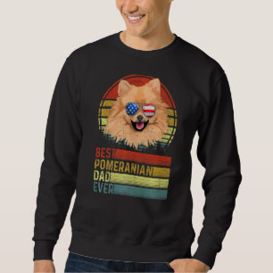 Sweatshirt Chien Vintage Meilleur Père Poméranien Jamais Père