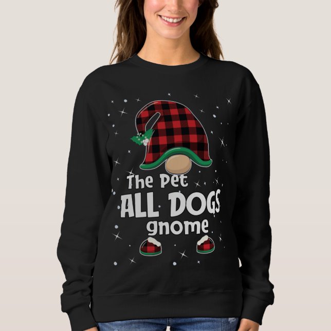 Sweatshirt Chiens de compagnie Gnome Buffalo Plaid Correspond (Devant)